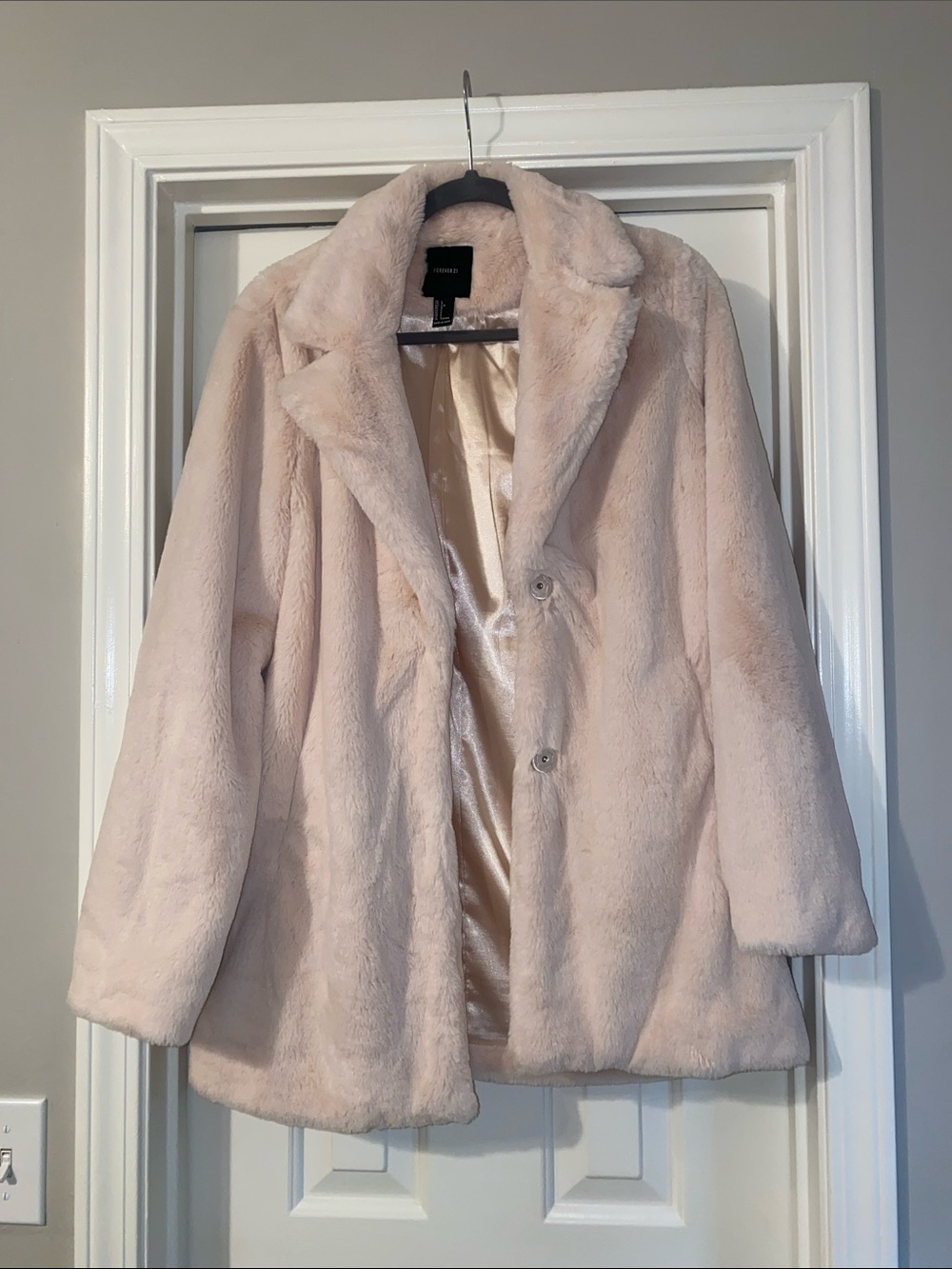 Forever 21 Soft Blush Teddy Jacket - Pale Pink